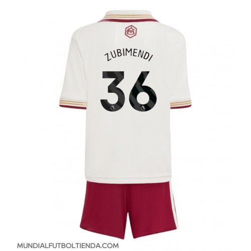 Camiseta Arsenal Martin Zubimendi #36 Tercera Equipación Replica 2025-26 para niños mangas cortas (+ Pantalones cortos)